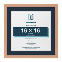 Beech 20 x 20 inch picture frame with a Pacific Blue mount for a 16 x 16 inch photo