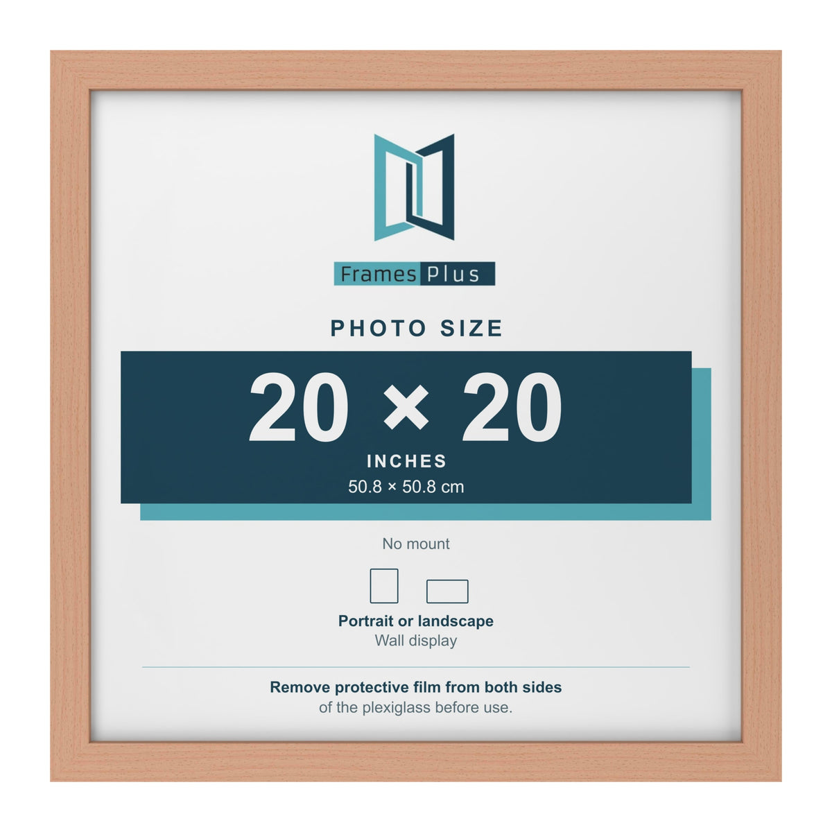 Beech picture frame for a 20 x 20 inch photo