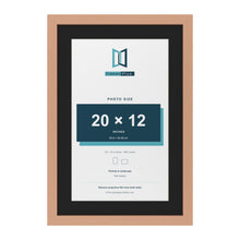 Beech 24 x 16 inch picture frame with a black mount for a 20 x 12 inch photo