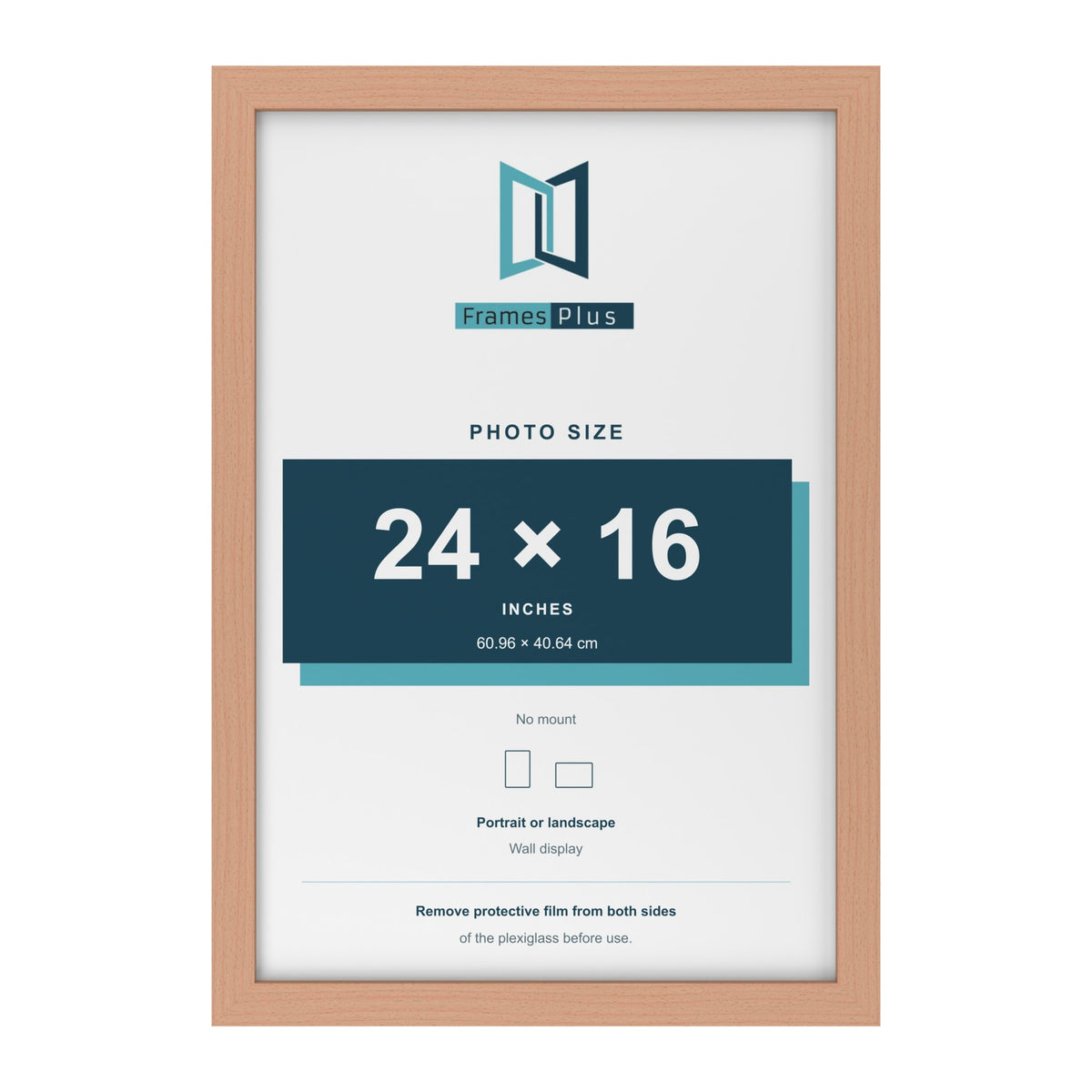 Beech picture frame for a 24 x 16 inch photo