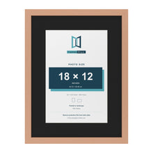 Beech 24 x 18 inch picture frame with a black mount for an 18 x 12 inch photo