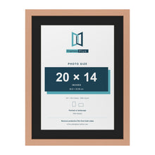 Beech 24 x 18 inch picture frame with a black mount for a 20 x 14 inch photo