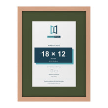 Beech 24 x 18 inch picture frame with a green mount for an 18 x 12 inch photo