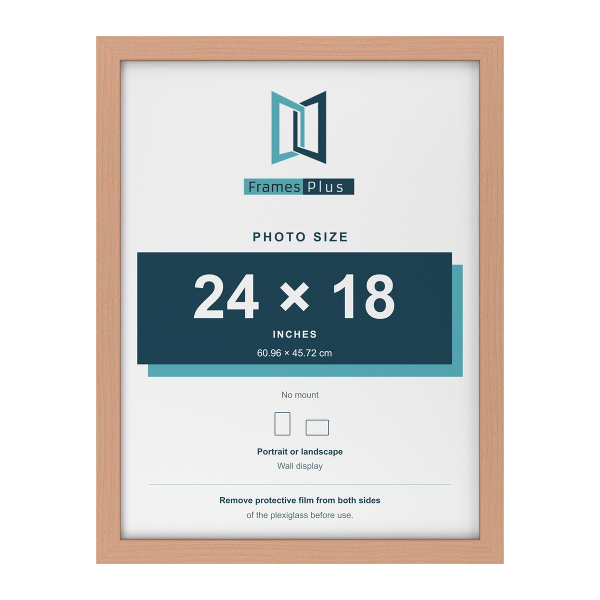 Beech picture frame for a 24 x 18 inch photo
