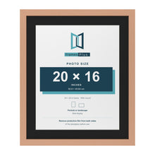 Beech 24 x 20 inch picture frame with a black mount for a 20 x 16 inch photo