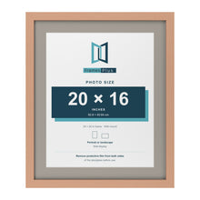 Beech 24 x 20 inch picture frame with a Dawn Grey mount for a 20 x 16 inch photo