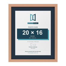 Beech 24 x 20 inch picture frame with a Pacific Blue mount for a 20 x 16 inch photo