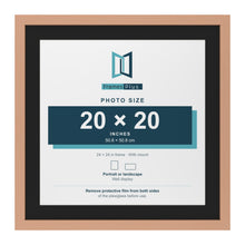 Beech 24 x 24 inch picture frame with a black mount for a 20 x 20 inch photo