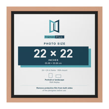 Beech 24 x 24 inch picture frame with a black mount for a 22 x 22 inch photo