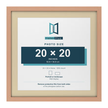 Beech 24 x 24 inch picture frame with an ivory mount for a 20 x 20 inch photo