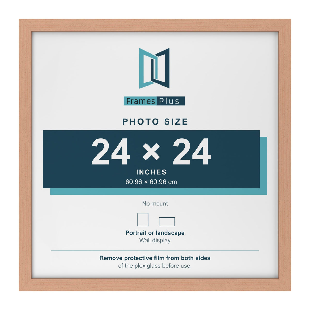 Beech picture frame for a 24 x 24 inch photo