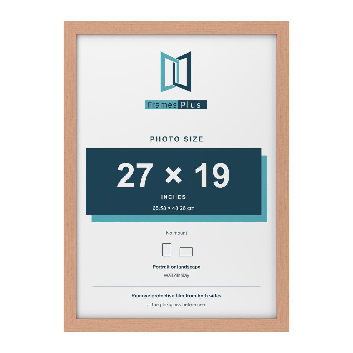 Beech picture frame for a 27 x 19 inch photo