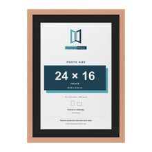 Beech 28 x 20 inch picture frame with a black mount for a 24 x 16 inch photo