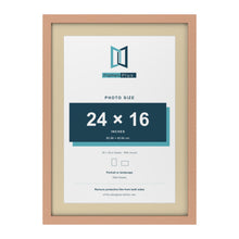 Beech 28 x 20 inch picture frame with an ivory mount for a 24 x 16 inch photo