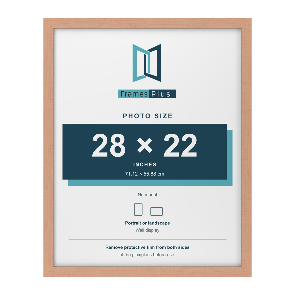 Beech picture frame for a 28 x 22 inch photo