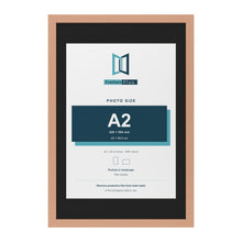Beech 30 x 20 inch picture frame with a black mount for an A2 photo