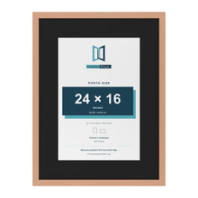 Beech 32 x 24 inch picture frame with a black mount for a 24 x 16 inch photo