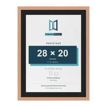 Beech 32 x 24 inch picture frame with a black mount for a 28 x 20 inch photo