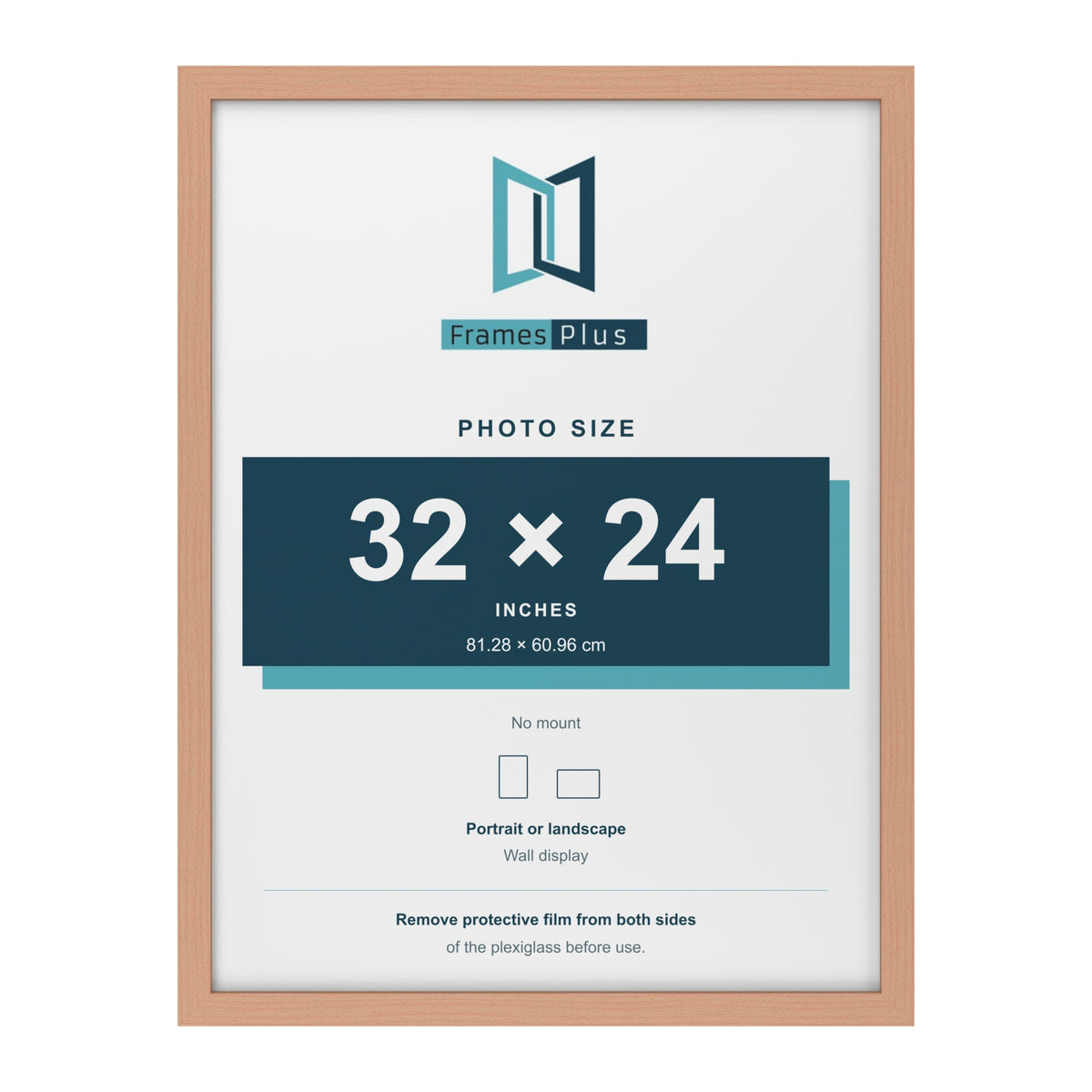 Beech picture frame for a 32 x 24 inch photo