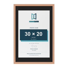 Beech 36 x 24 inch picture frame with a black mount for a 30 x 20 inch photo