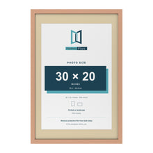 Beech 36 x 24 inch picture frame with an ivory mount for a 30 x 20 inch photo