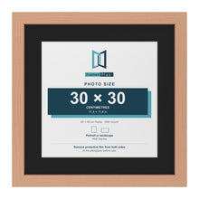 Beech 40 x 40 cm picture frame with a black mount for a 30 x 30 cm photo