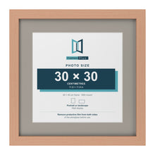 Beech 40 x 40 cm picture frame with a Dawn Grey mount for a 30 x 30 cm photo