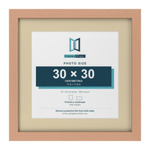 Beech 40 x 40 cm picture frame with an ivory mount for a 30 x 30 cm photo