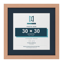 Beech 40 x 40 cm picture frame with a Pacific Blue mount for a 30 x 30 cm photo