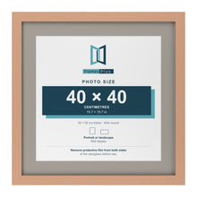 Beech 50 x 50 cm picture frame with a Dawn Grey mount for a 40 x 40 cm photo
