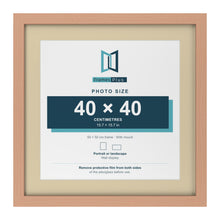 Beech 50 x 50 cm picture frame with an ivory mount for a 40 x 40 cm photo