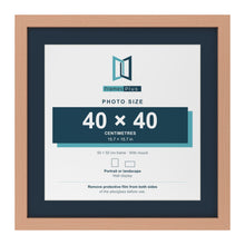 Beech 50 x 50 cm picture frame with a Pacific Blue mount for a 40 x 40 cm photo