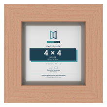 Beech 5 x 5 inch picture frame with a Dawn Grey mount for a 4 x 4 inch photo