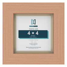 Beech 5 x 5 inch picture frame with an ivory mount for a 4 x 4 inch photo