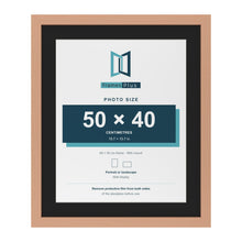 Beech 60 x 50 cm picture frame with a black mount for a 50 x 40 cm photo