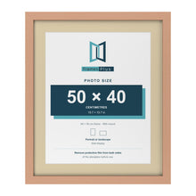 Beech 60 x 50 cm picture frame with an ivory mount for a 50 x 40 cm photo