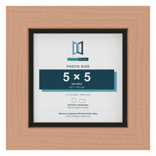 Beech 6 x 6 inch picture frame with a black mount for a 5 x 5 inch photo