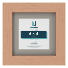 Beech 6 x 6 inch picture frame with a Dawn Grey mount for a 4 x 4 inch photo