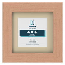 Beech 6 x 6 inch picture frame with an ivory mount for a 4 x 4 inch photo