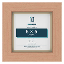 Beech 6 x 6 inch picture frame with an ivory mount for a 5 x 5 inch photo