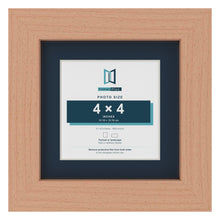 Beech 6 x 6 inch picture frame with a Pacific Blue mount for a 4 x 4 inch photo