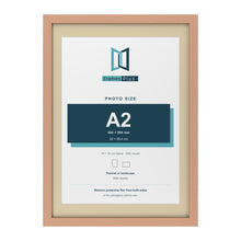 Beech 70 x 50 cm picture frame with an ivory mount for an A2 photo