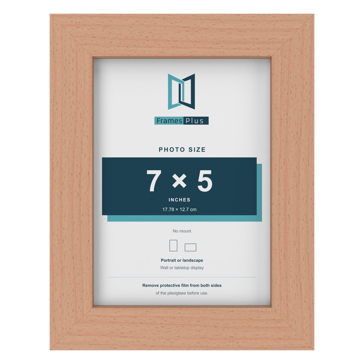 Beech picture frame for a 7 x 5 inch photo