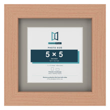Beech 7 x 7 inch picture frame with a Dawn Grey mount for a 5 x 5 inch photo