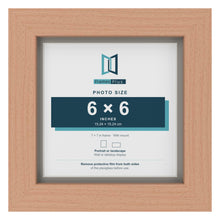 Beech 7 x 7 inch picture frame with a Dawn Grey mount for a 6 x 6 inch photo