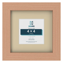 Beech 7 x 7 inch picture frame with an ivory mount for a 4 x 4 inch photo