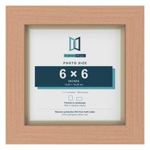 Beech 7 x 7 inch picture frame with an ivory mount for a 6 x 6 inch photo