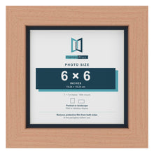 Beech 7 x 7 inch picture frame with a Pacific Blue mount for a 6 x 6 inch photo