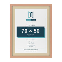 Beech 80 x 60 cm picture frame with an ivory mount for a 70 x 50 cm photo