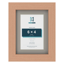 Beech 8 x 6 inch picture frame with a Dawn Grey mount for a 6 x 4 inch photo